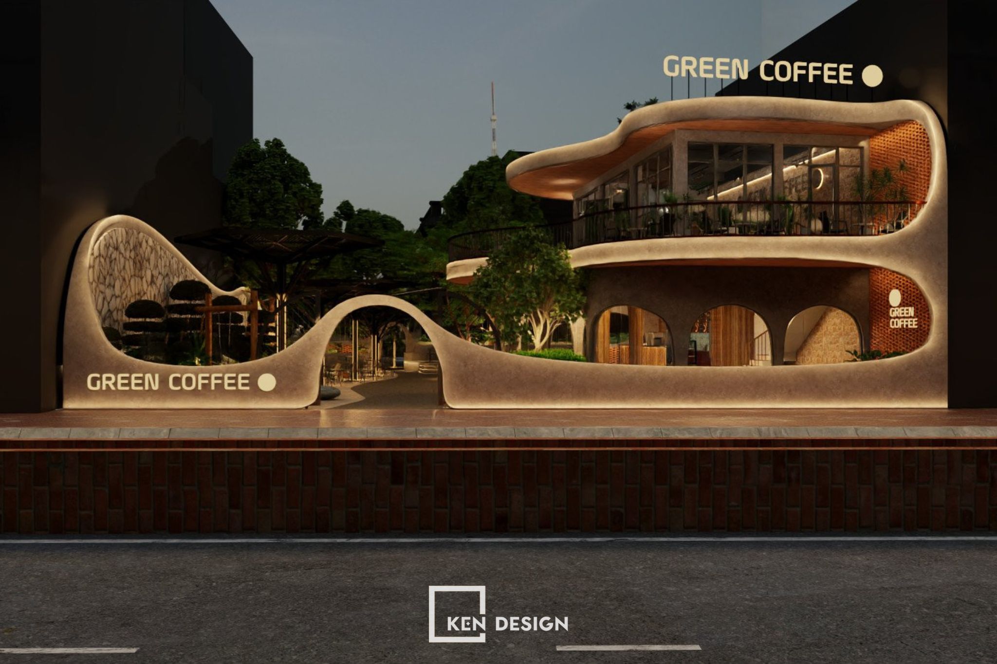 Thiết kế quán cafe Green Coffee