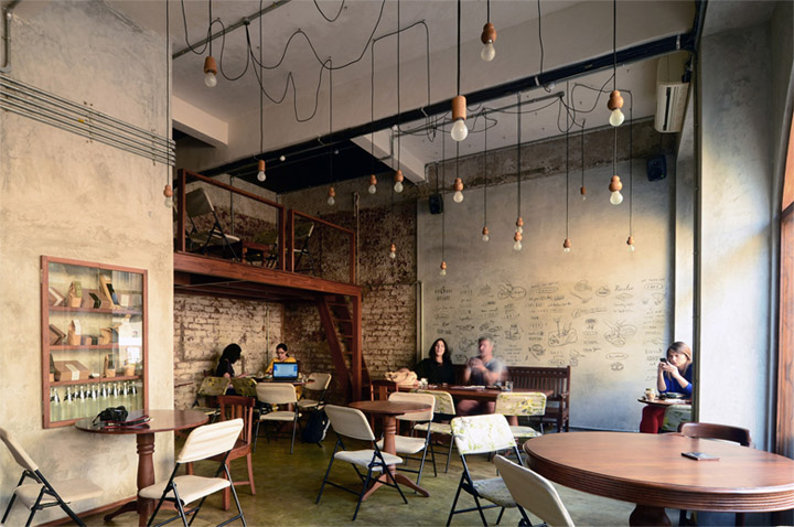 thiết kế cafe phong cách office 1