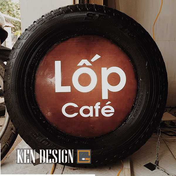 Cực chất với Ý tưởng trang trí quán cafe bằng lốp xe