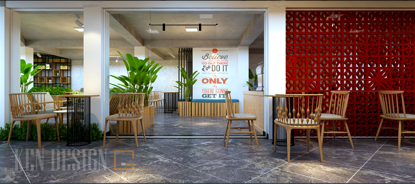 thiết kế quán cafe t'garden coffee hải dương thực hiện bởi kendesign