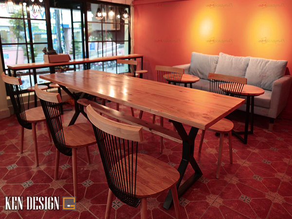 bàn ghế cafe gỗ khung sắt 