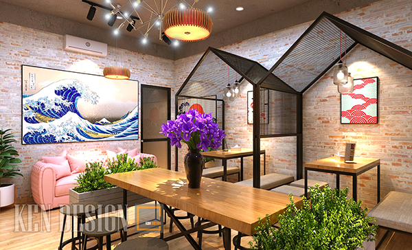 thiết kế quán cafe phong cách Nhật