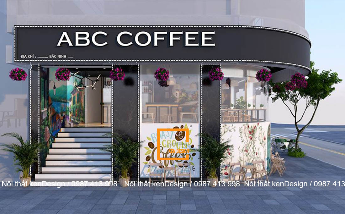 thiết kế ngoại thất ABC coffee