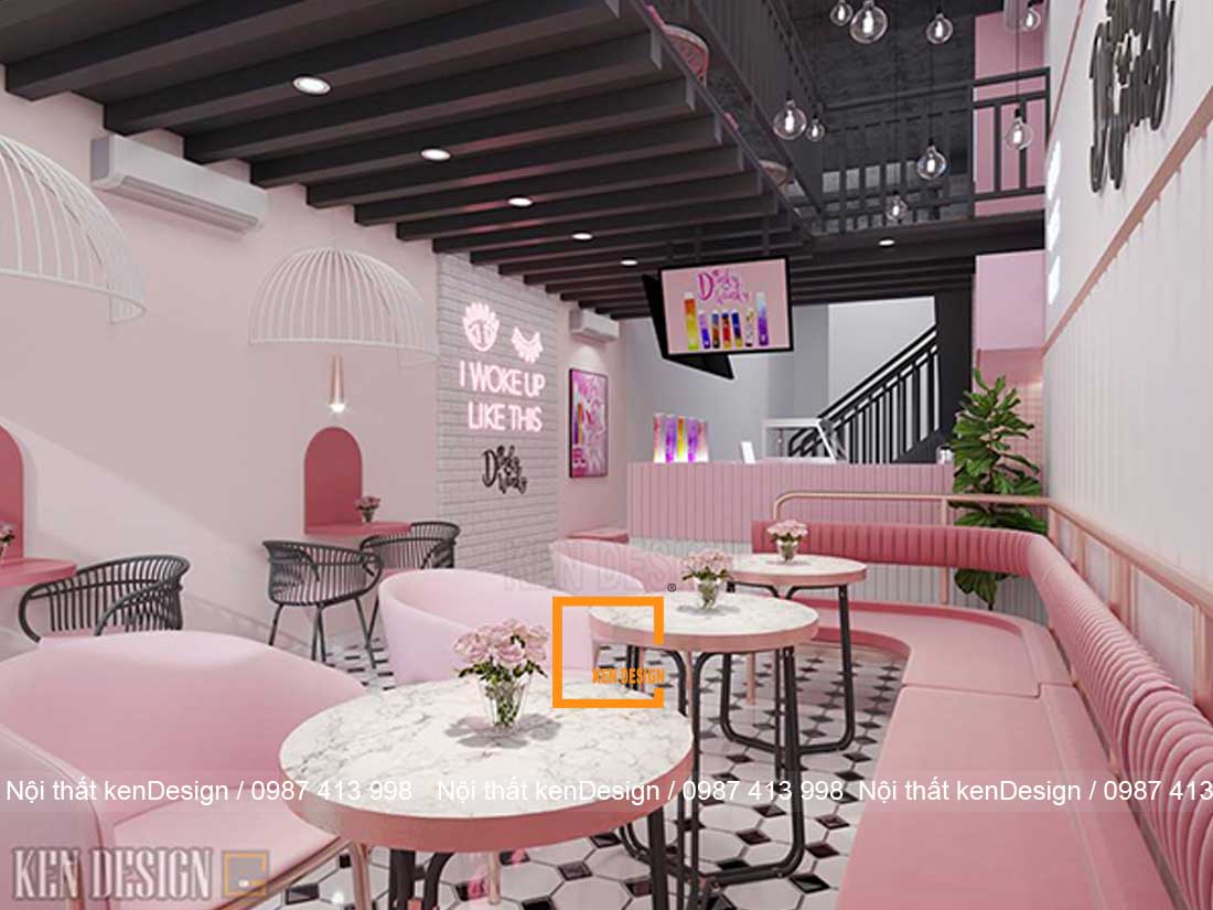 Những thiết kế quán trà sữa “sắc hồng ngọt lịm” khiến bạn yêu luôn từ cái nhìn đầu tiên