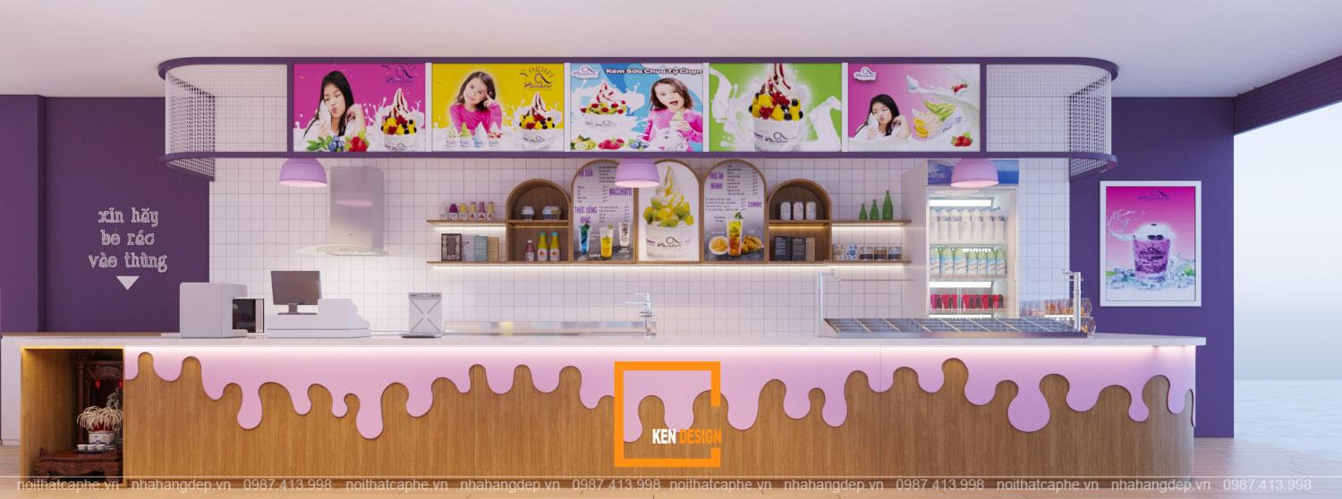 Thiết kế quán kem Rainbow Yogurt chi nhánh Lộc Thanh - Nha Trang