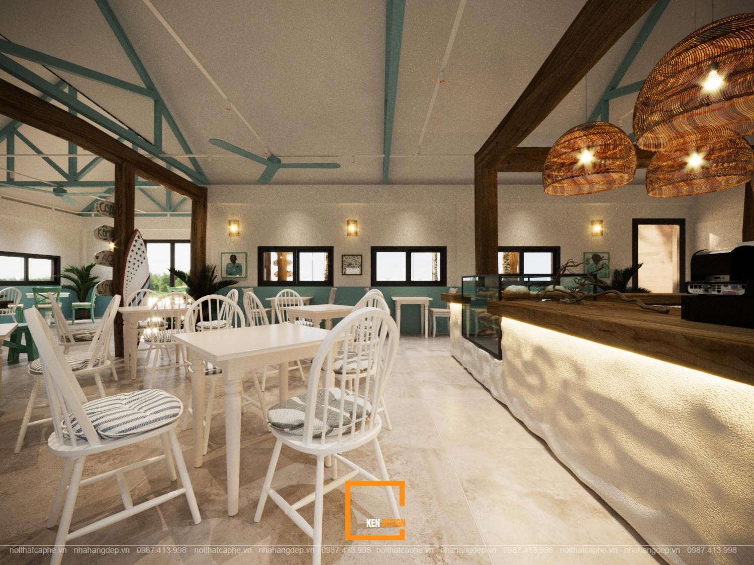 Quán cafe Halulu Food & Drinks cơ sở 2 ứng dụng rất nhiều cửa sổ vào thiết kế 