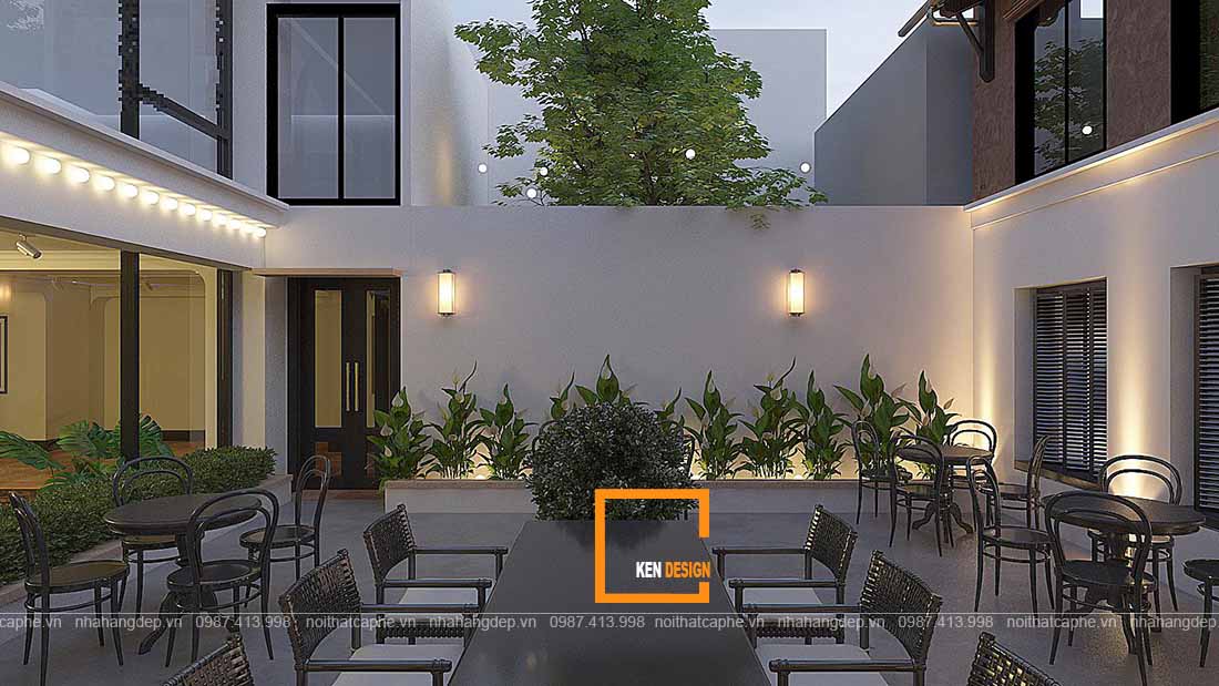 thiết kế quán Salaa Coffee không gian ngoài trời