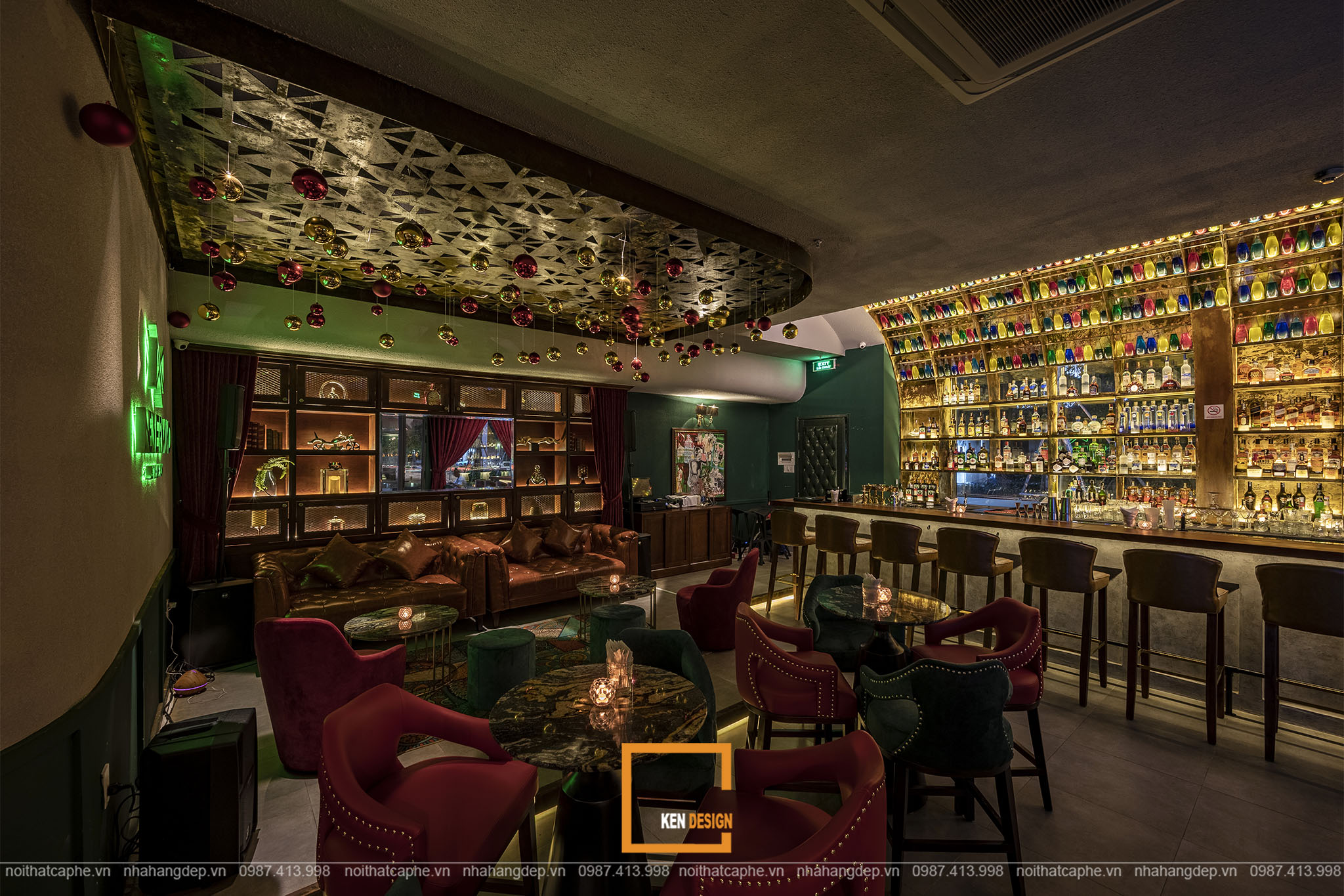 phong cách thiết kế nội thất bar lounge hòa trộn