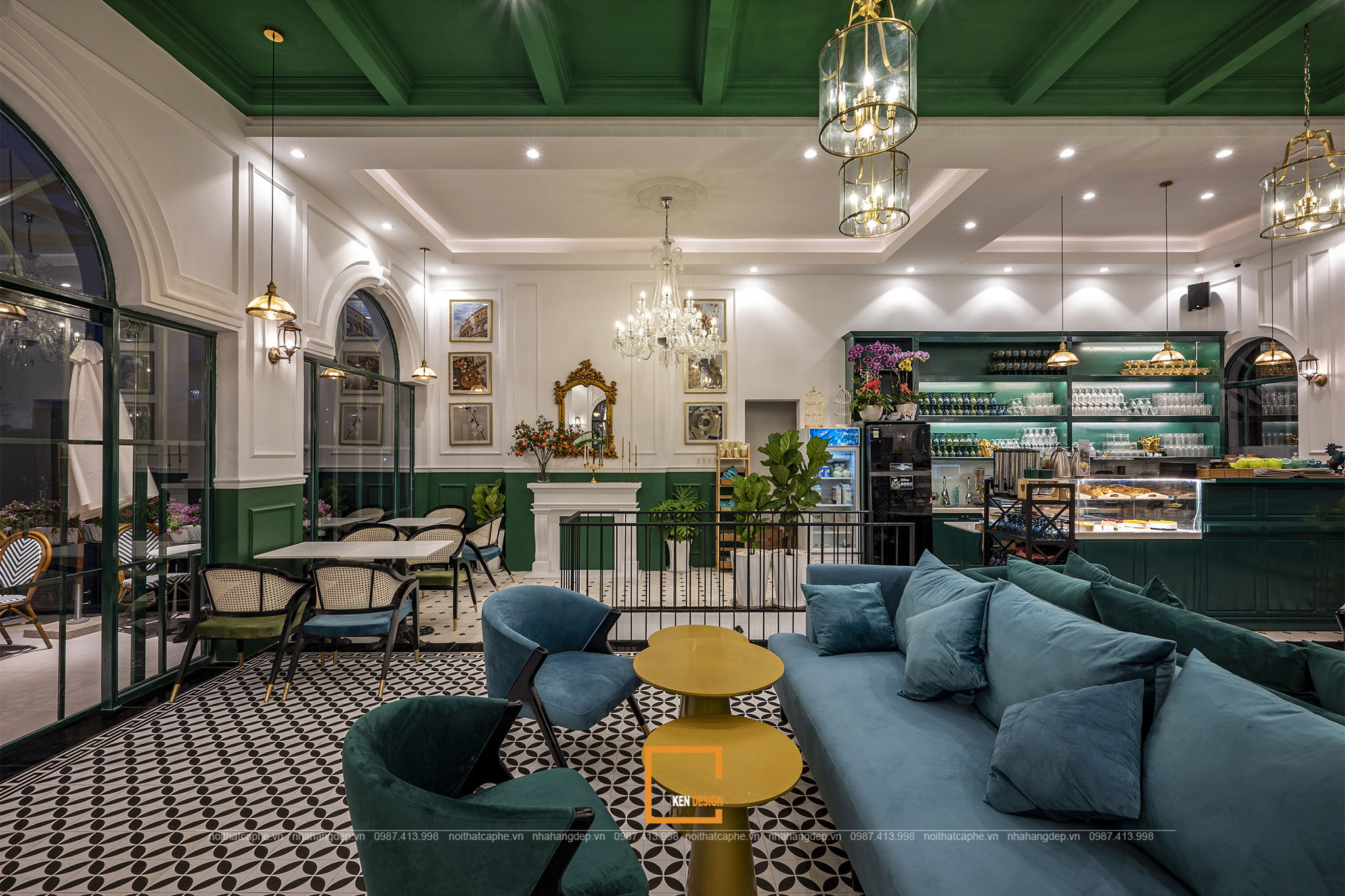 Không gian nội thất quán cafe phong cách Châu Âu