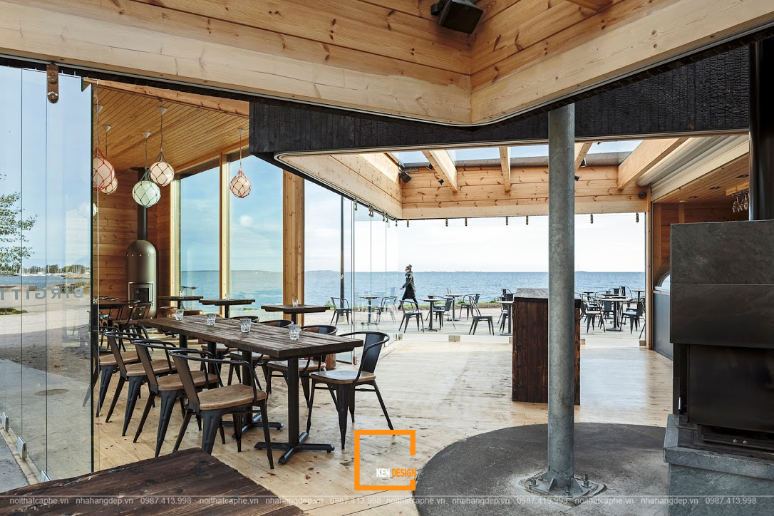 thiết kế nội thất quán cà phê ven biển