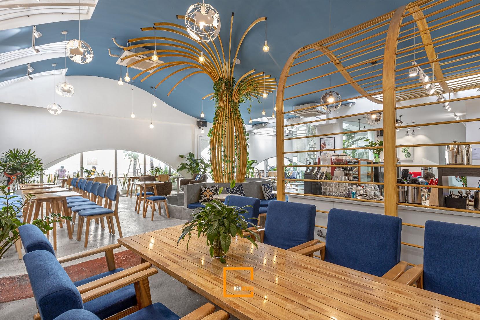 thiết kế nội thất quán cafe Địa Trung Hải