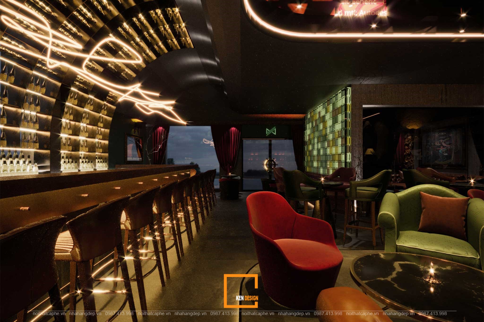 phong cách thiết kế nevermind bar lounge