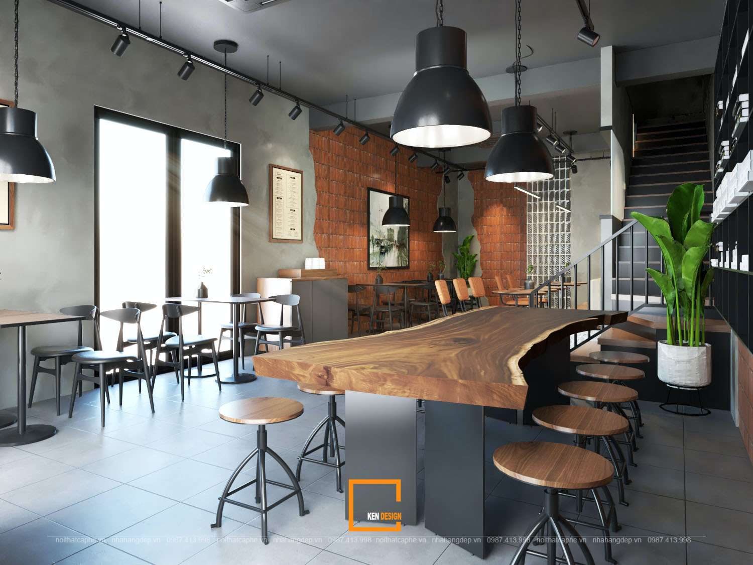 mẫu thiết kế quán cafe shophouse