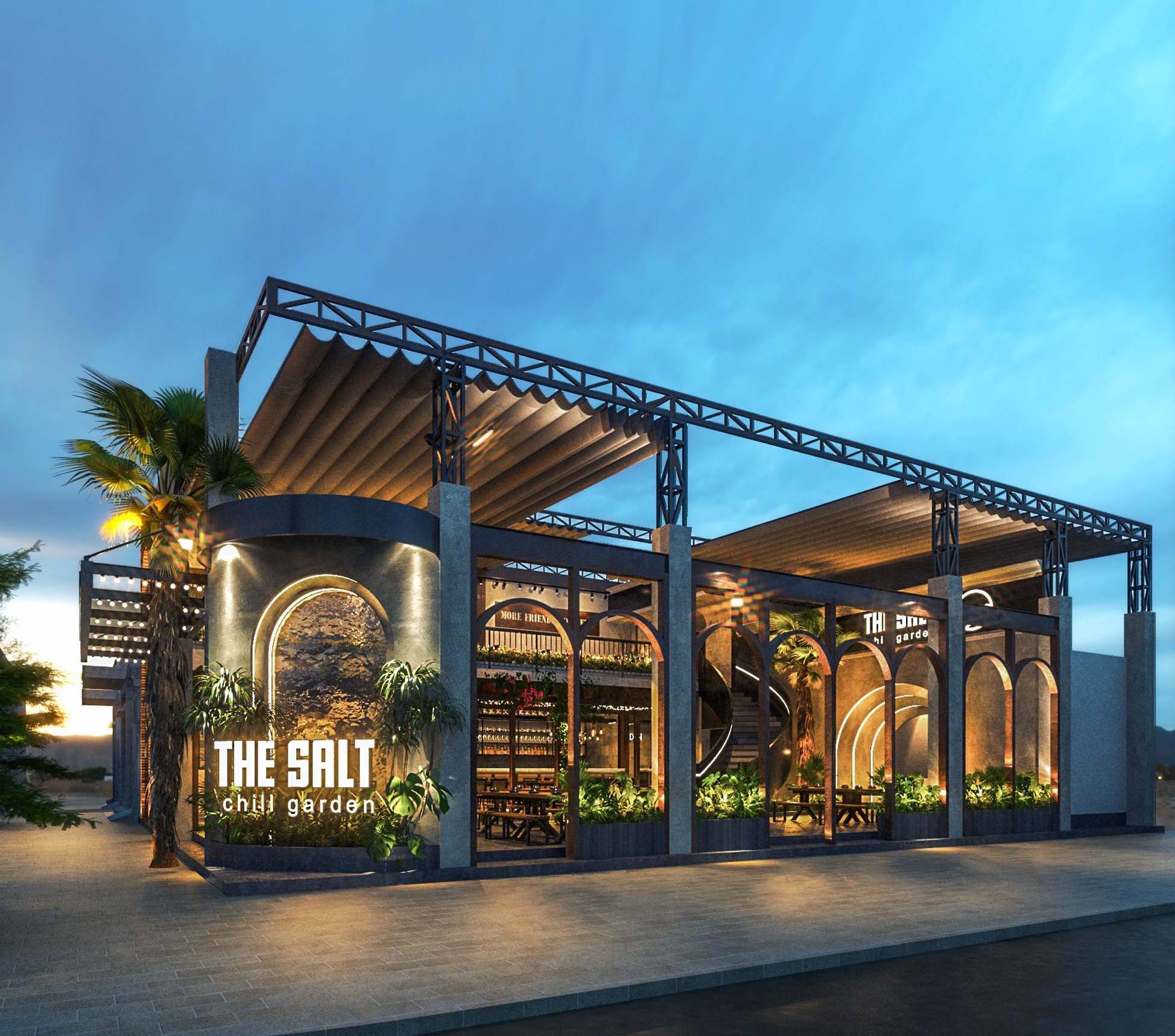 thiết kế nhà hàng The Salt Chill Garden