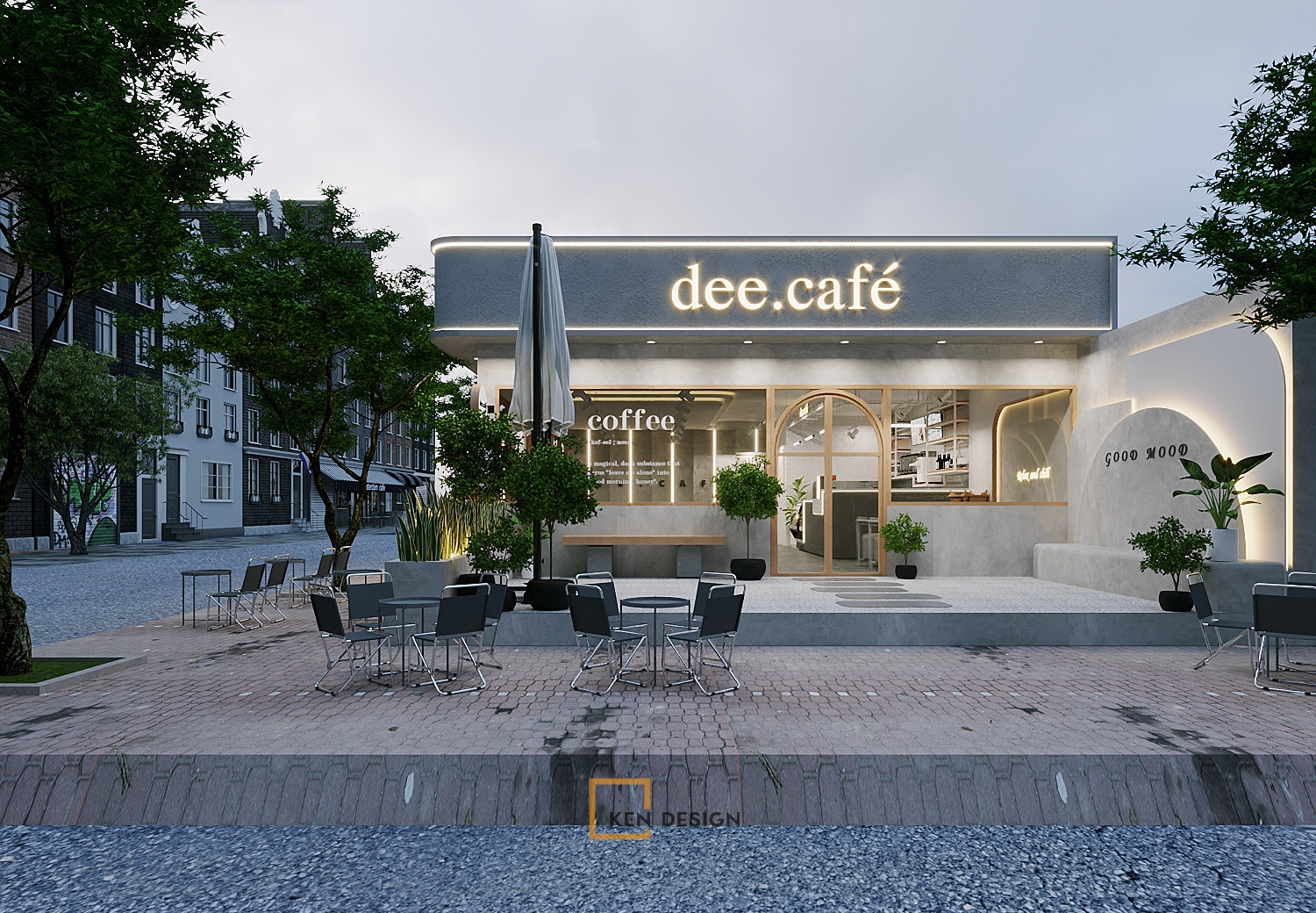 Thiết kế quán cafe Dee.Cafe Bắc Giang - Cảm hứng từ phong cách hiện đại và tối giản