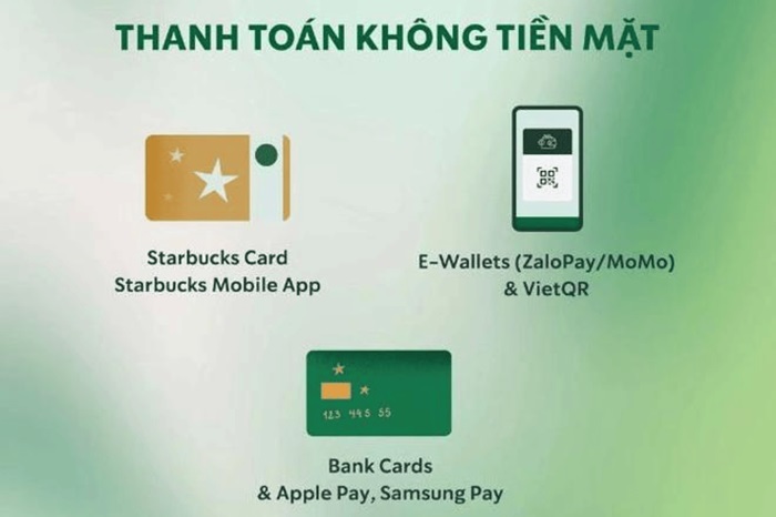 Starbucks không thanh toán tiền mặt