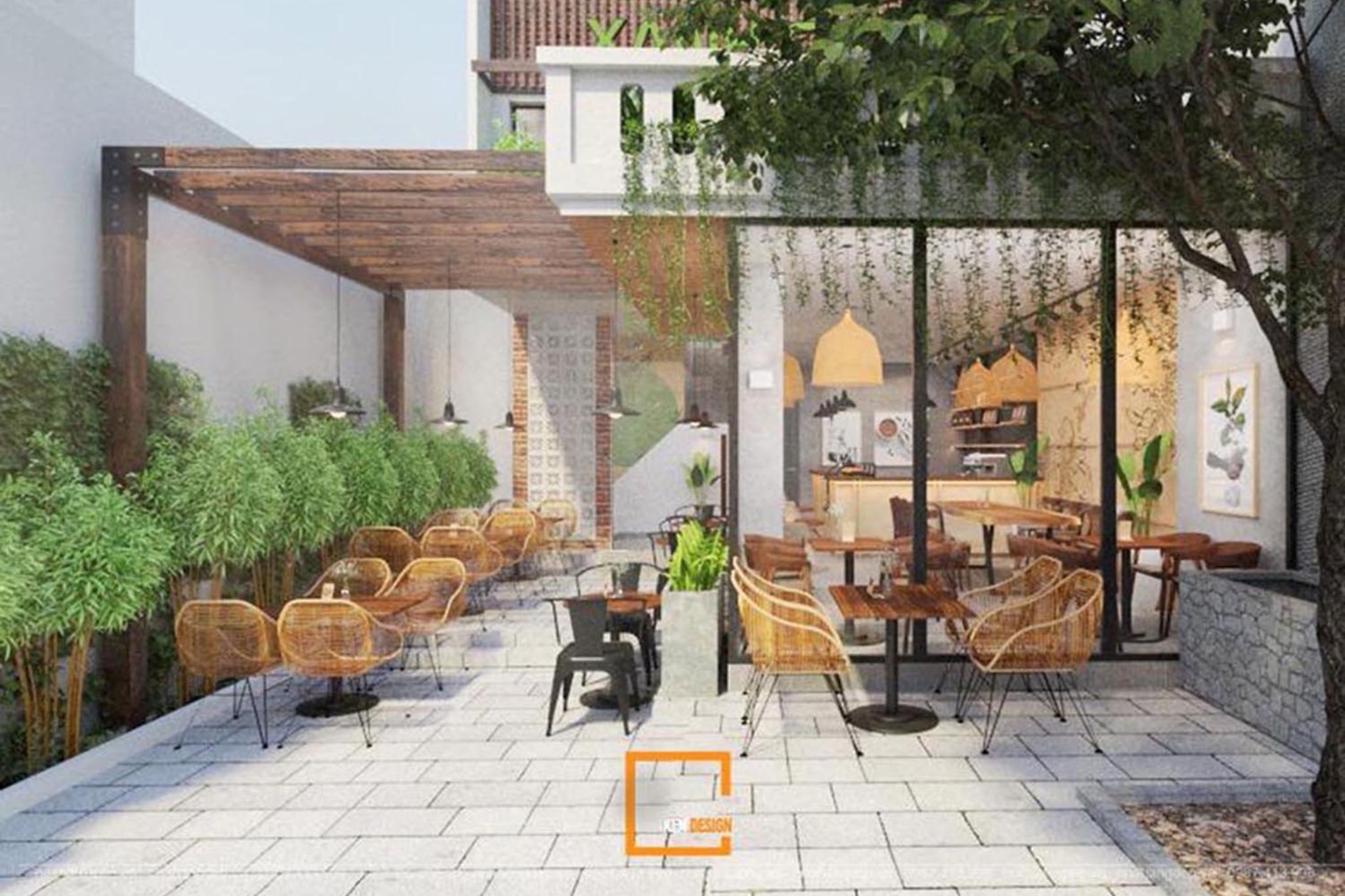 chi phí thi công quán cafe sân vườn