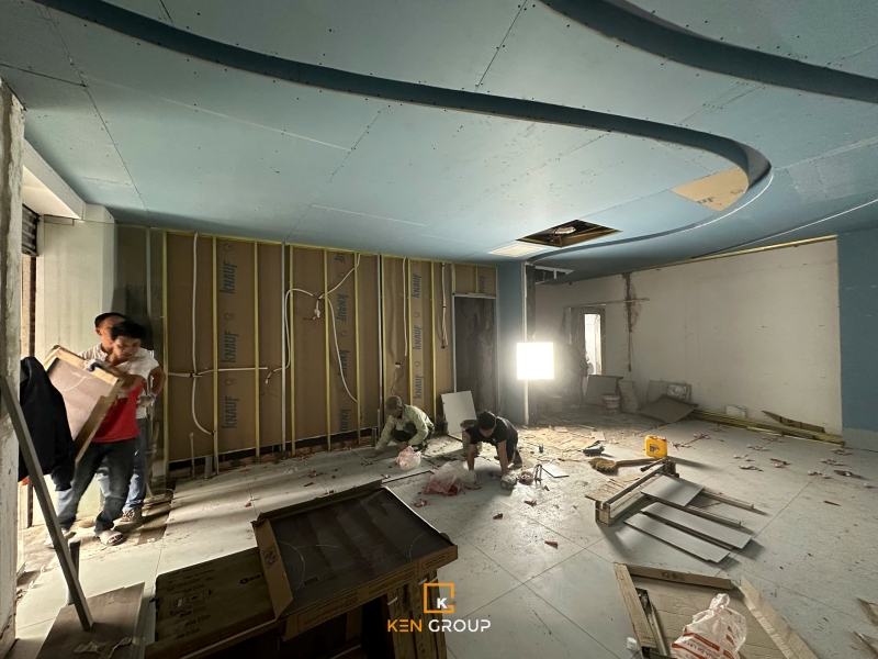 Thi công quán cafe Bông Biêng tại Đội Cấn