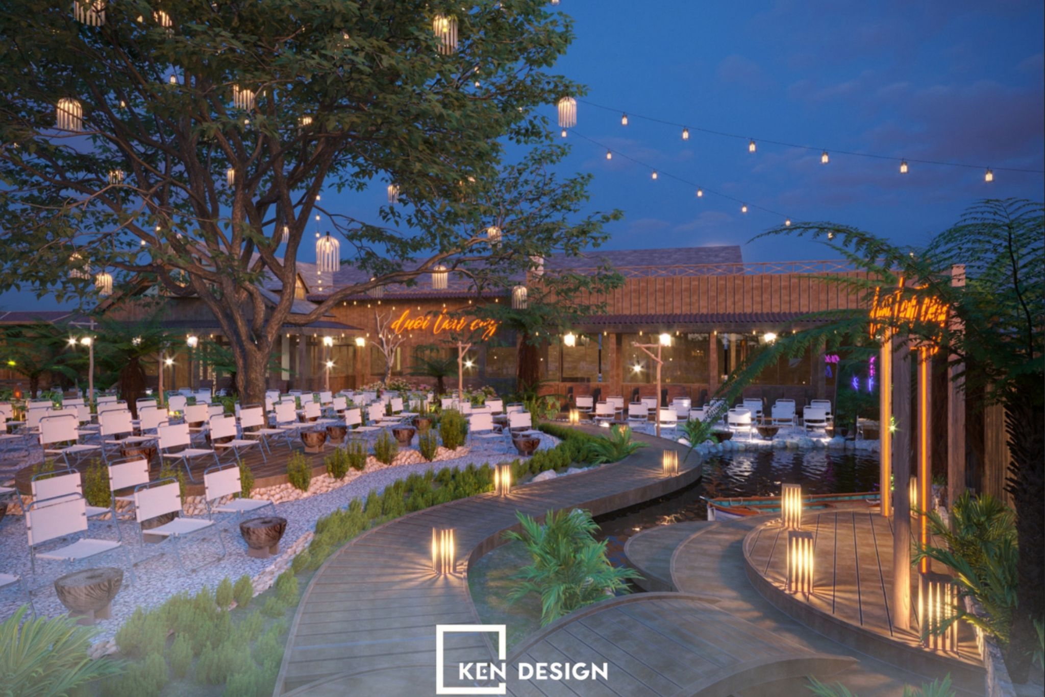 Thiết kế quán cafe sân vườn phong cách Đà Lạt