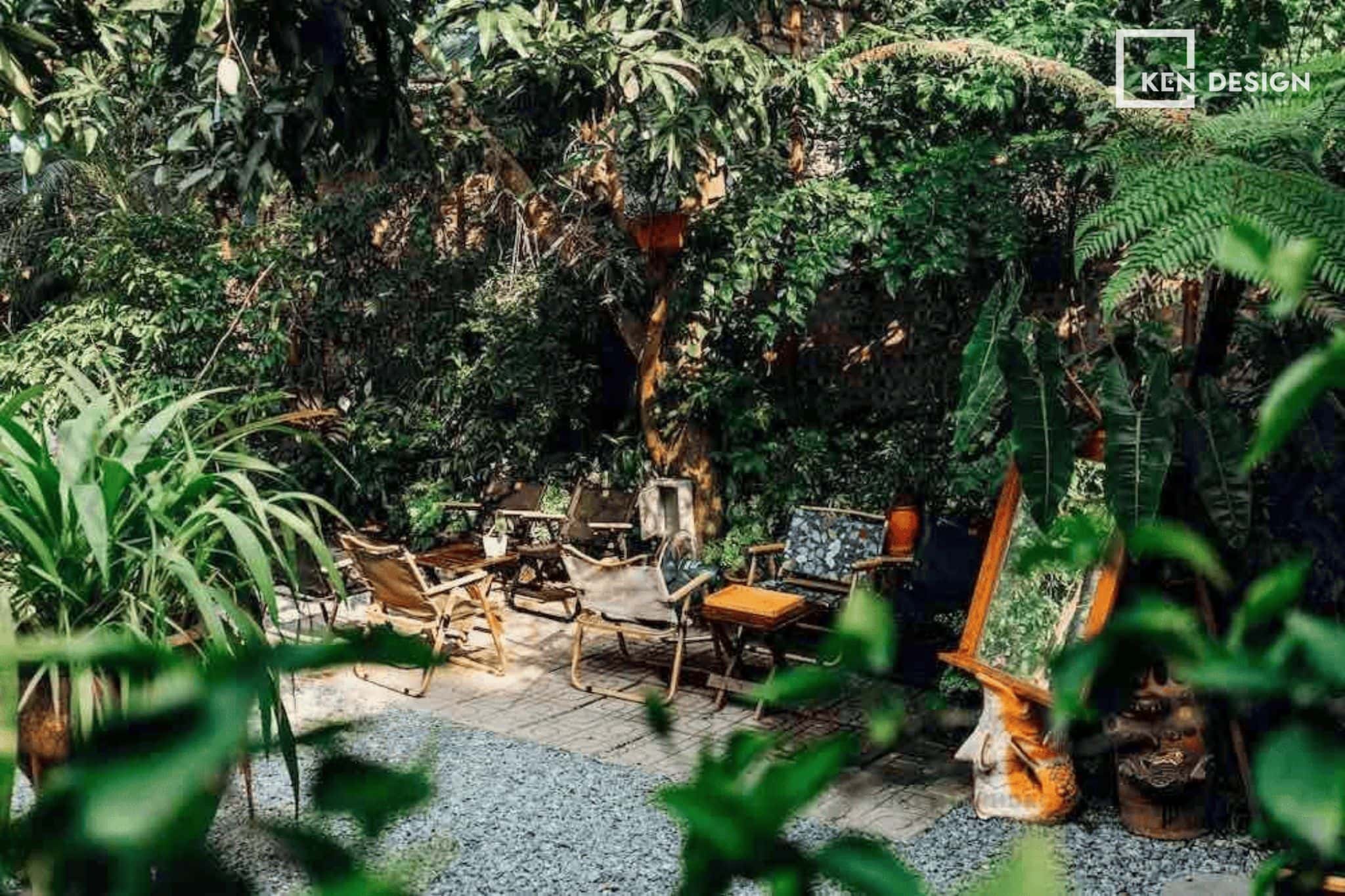 mô hình quán cafe sân vườn