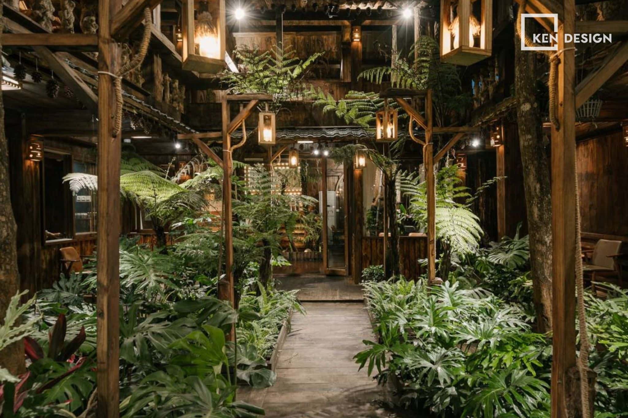 mô hình quán cafe sân vườn