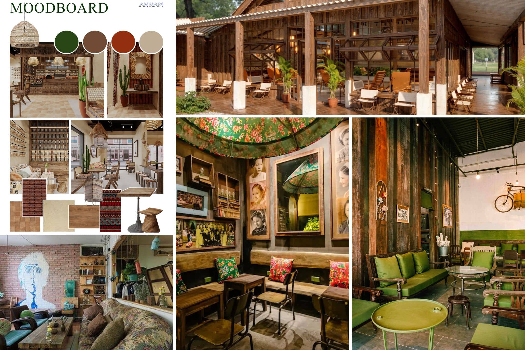 Trang trí quán cafe phong cách rustic