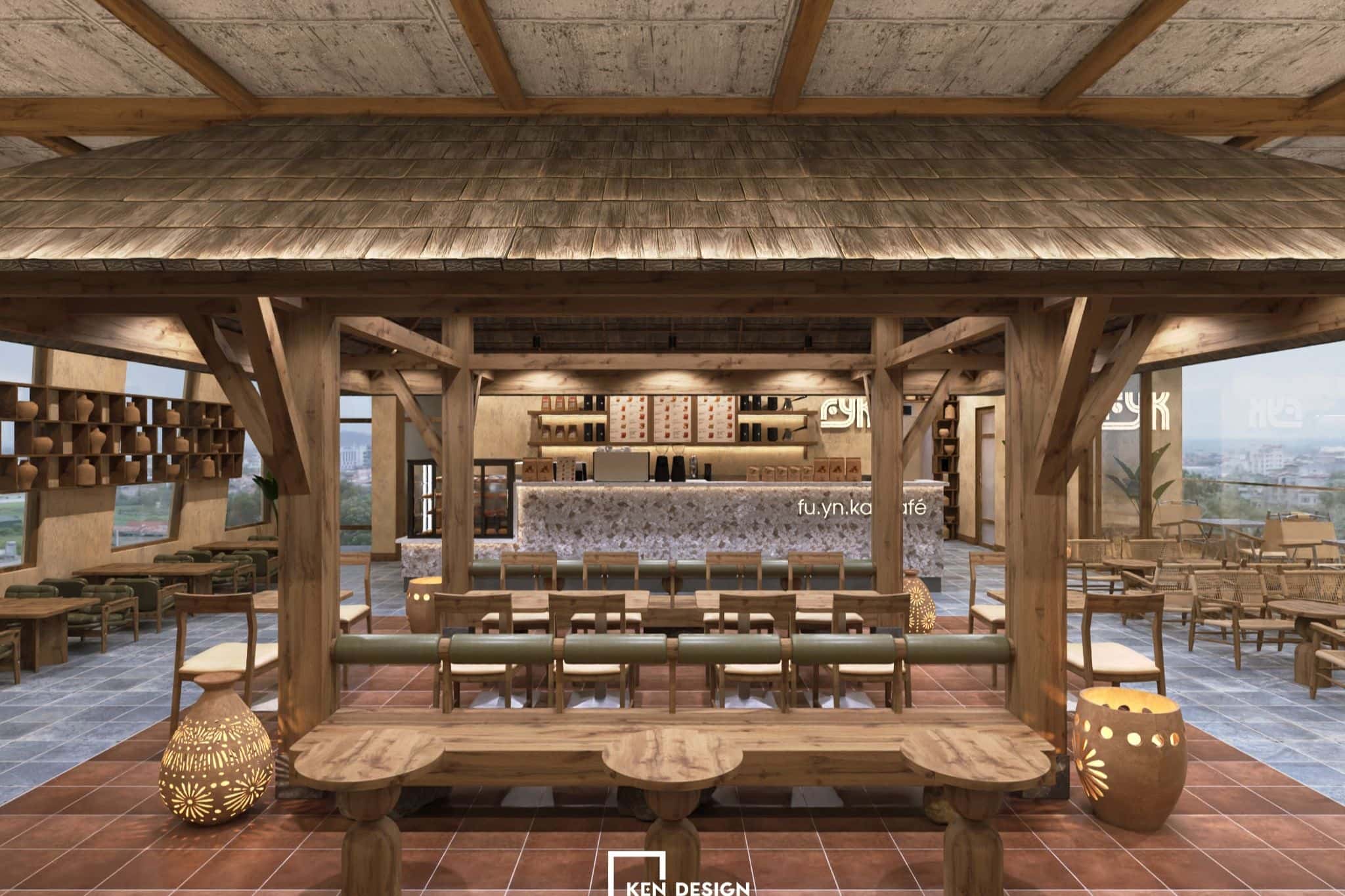 Vật liệu trong thiết kế quán cafe phong cách Rustic