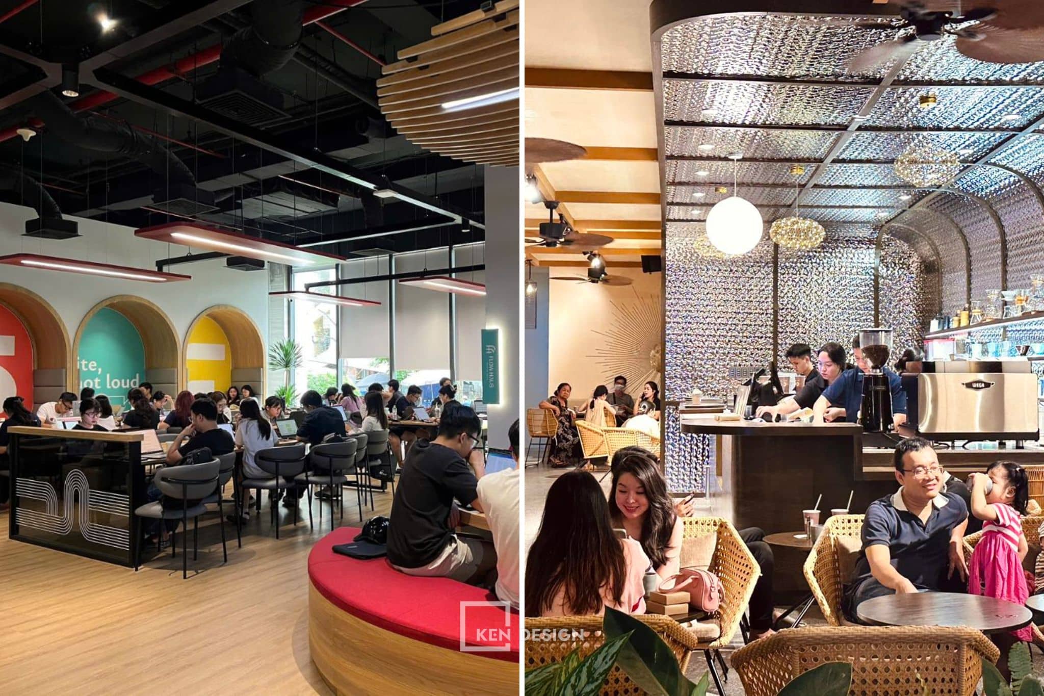mặt bằng mô hình cafe coworking